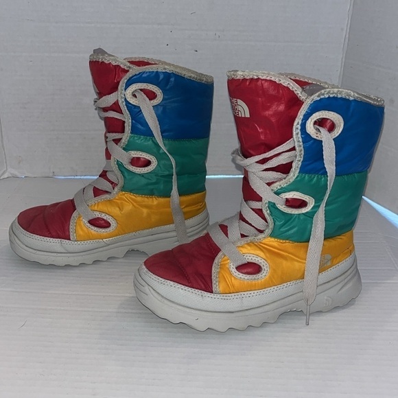 The North face-2-rainbow girls, puffer, lace up, Lightweight, snow, winter boots - Picture 3 of 13